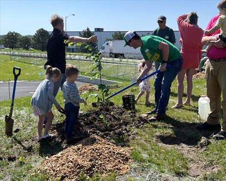 Planting 50 Trees outside Local Food Pantry